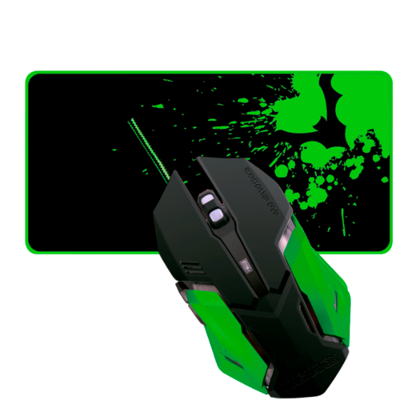 KIT MOUSE+MOUSEPAD MAGNAVOX MGA5209-MO PRETO/VERDE