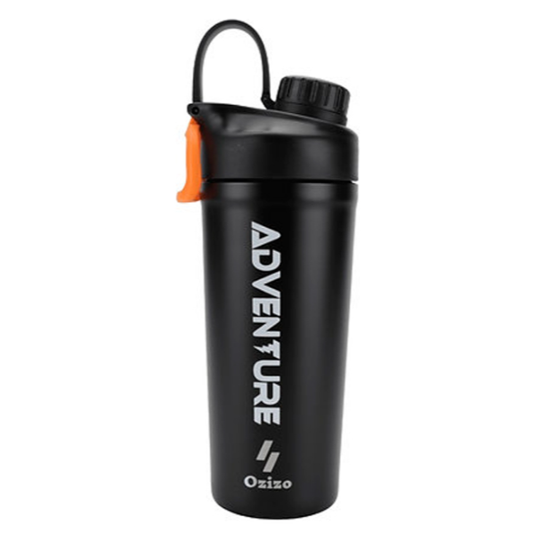 GARRAFA TÉRMICA OZIZO M63 PRETO 820ML SHAKER